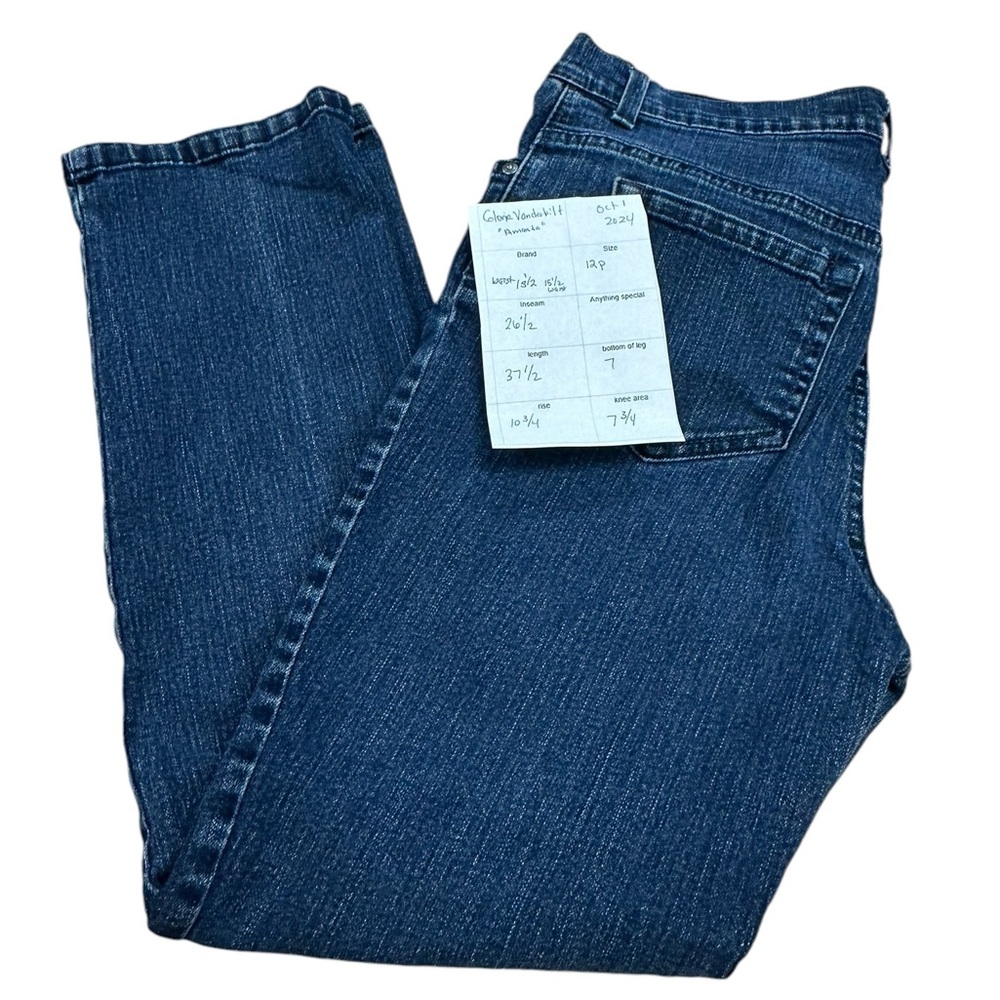 Gloria Vanderbilt Amanda Denim blue Jean Pants Size 12 petite